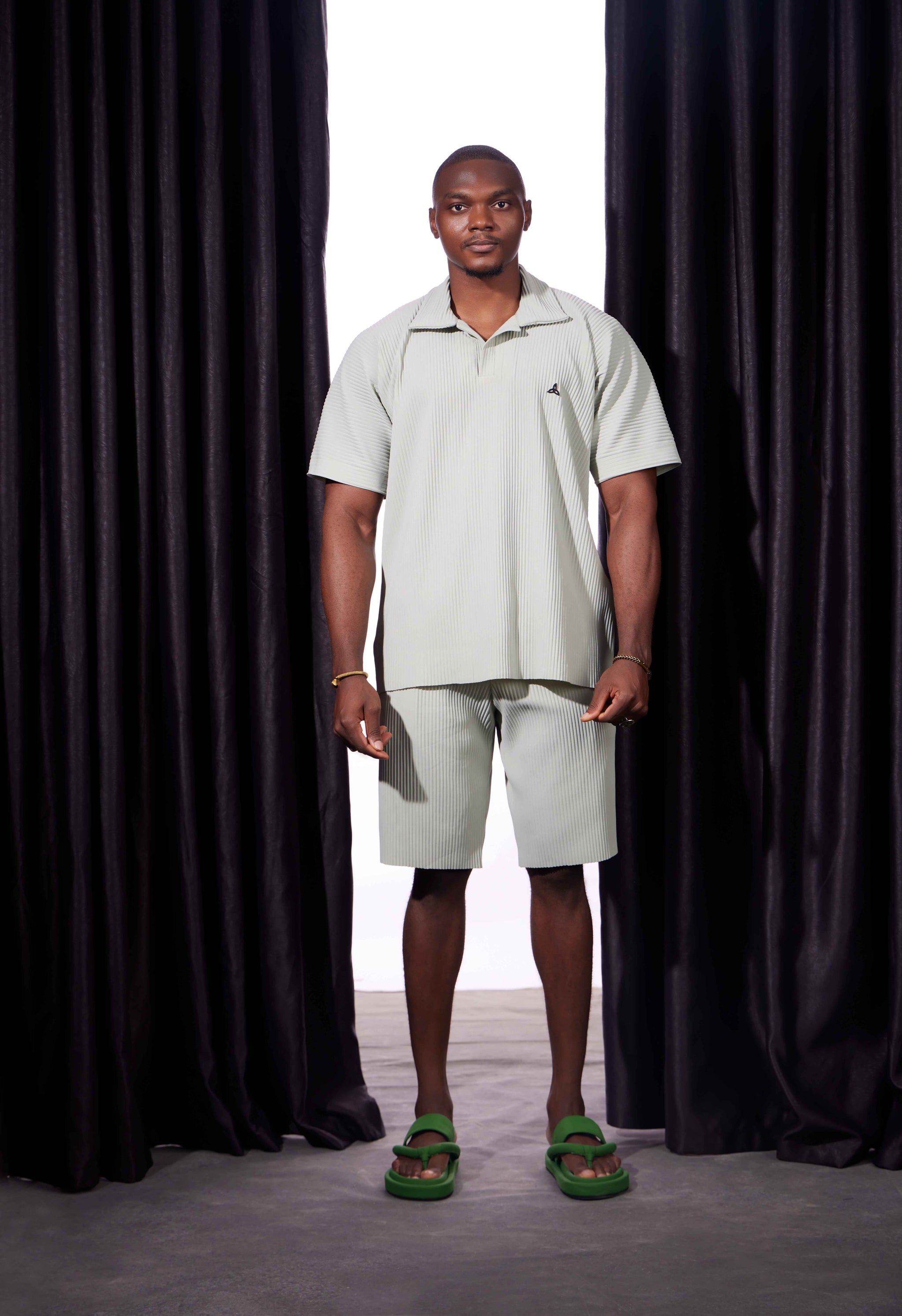 Mint Pleats Short Set