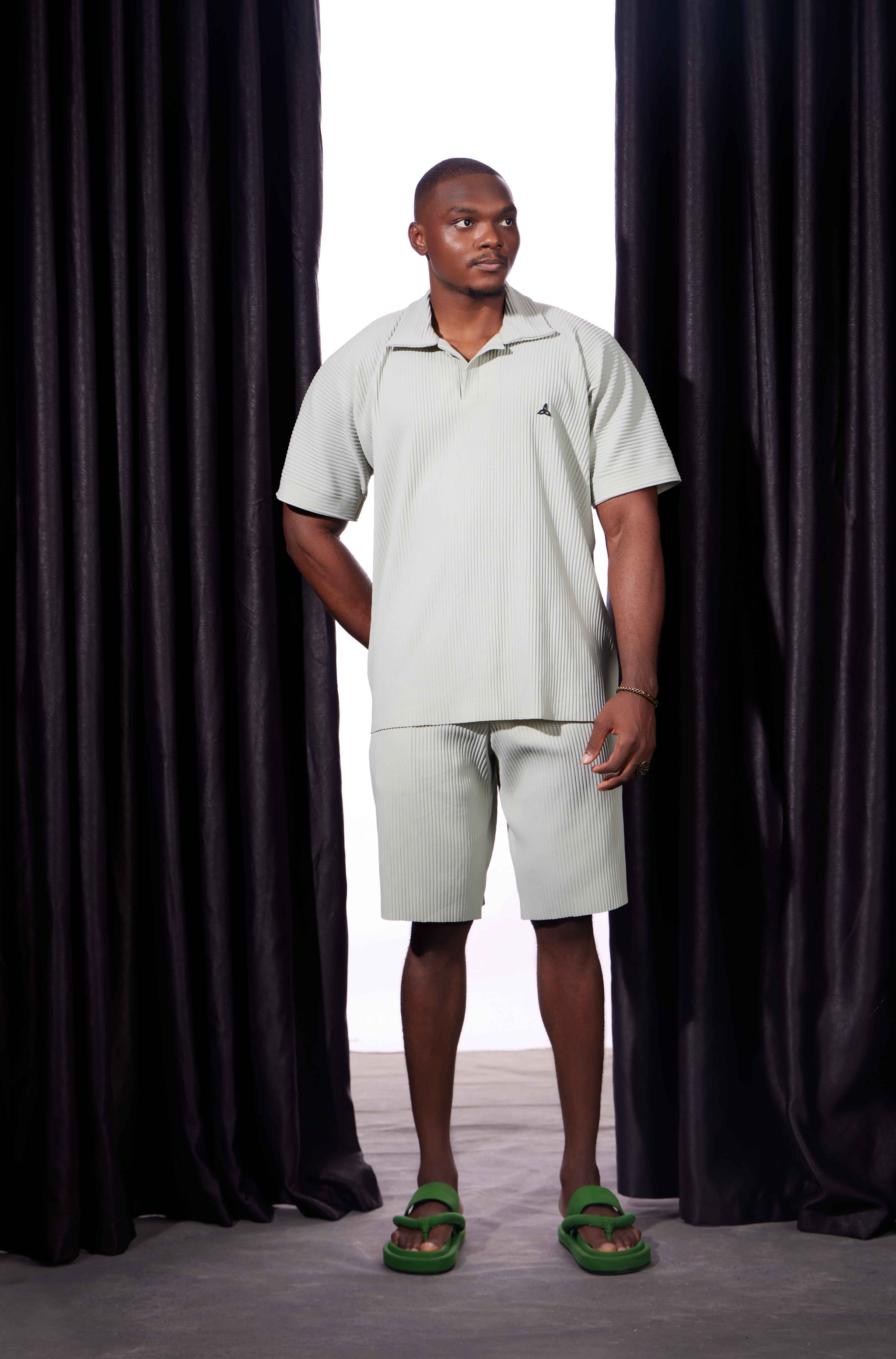 Mint Pleats Short Set