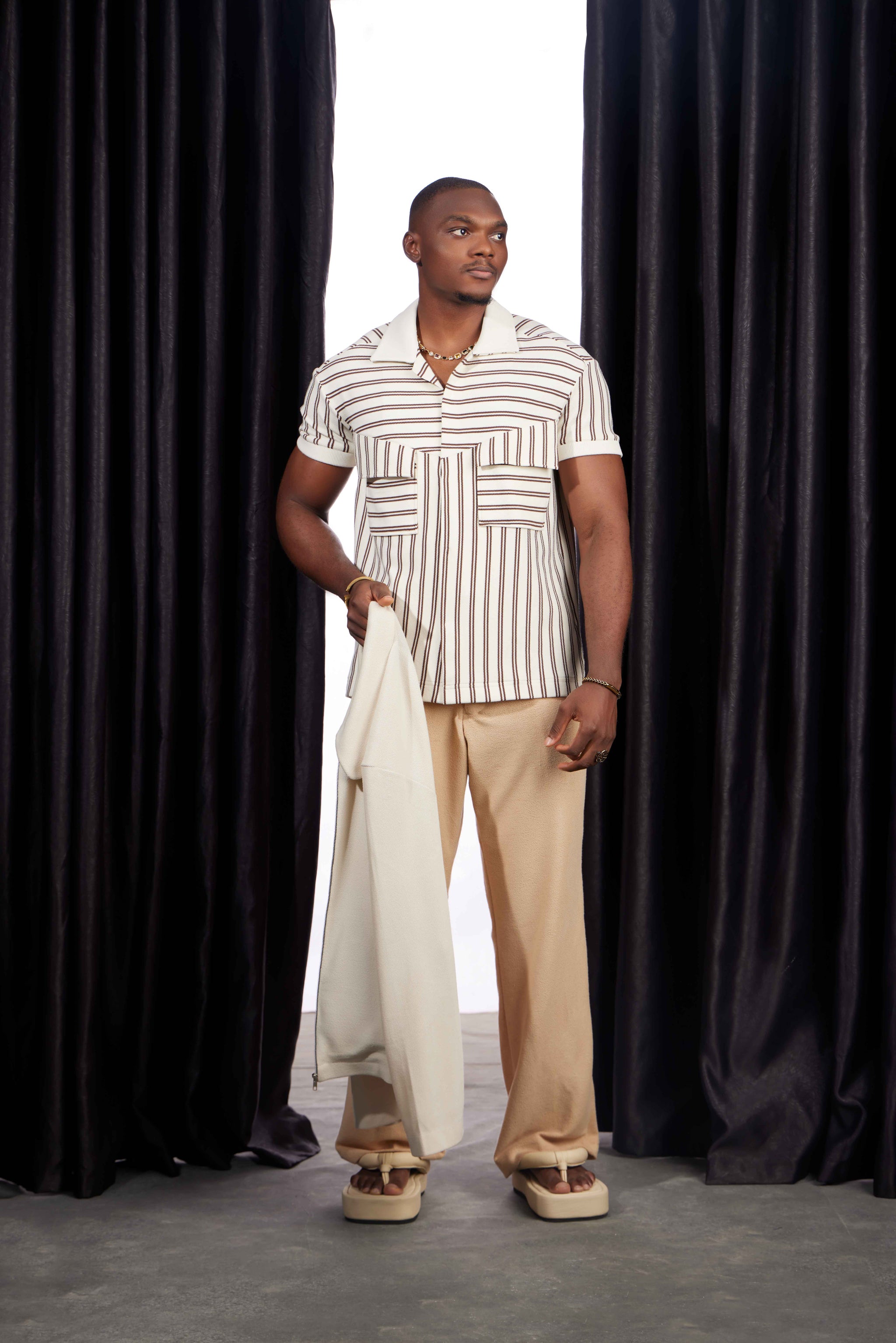 Classic Tan Striped Shirt