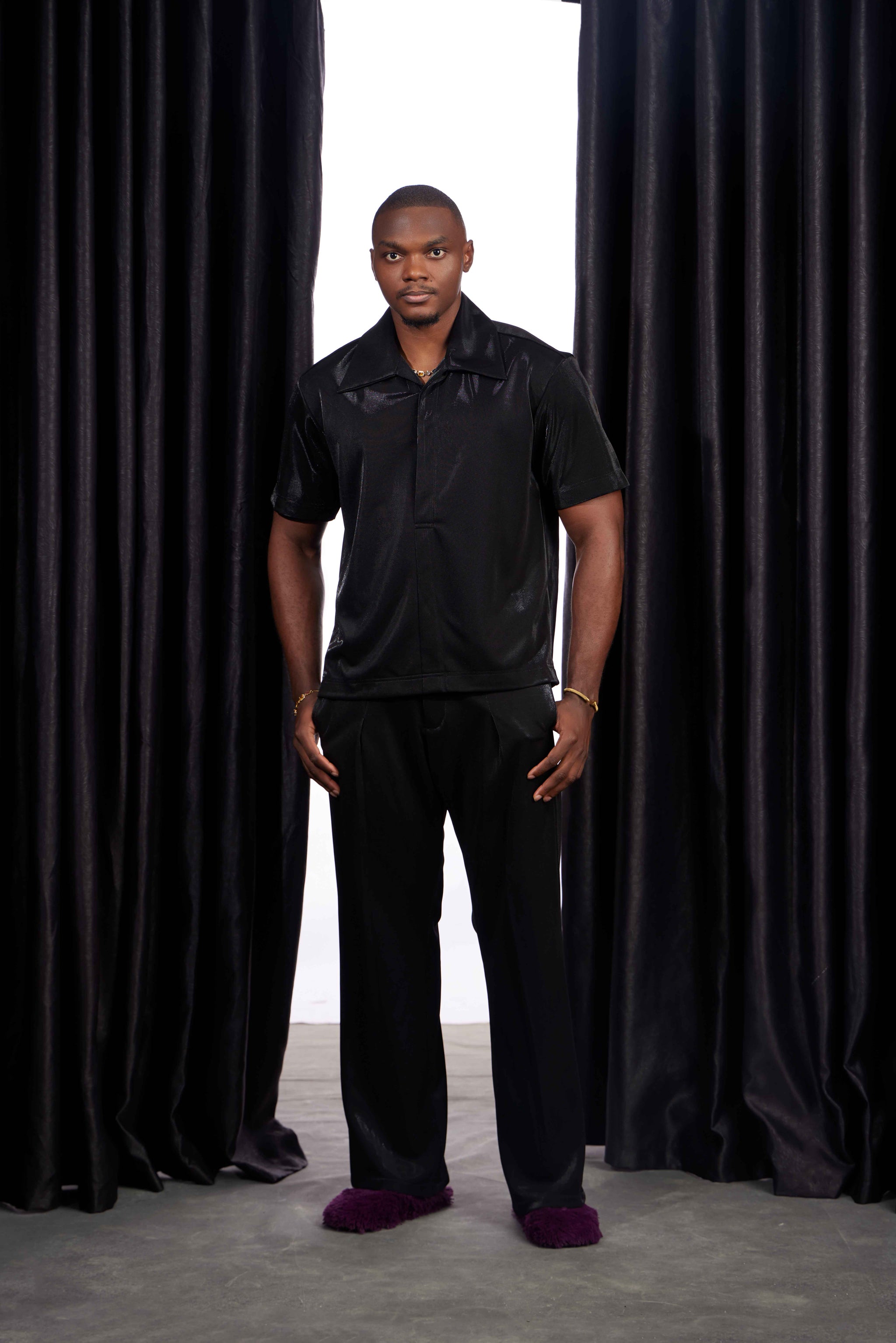 Midnight sheen pants set